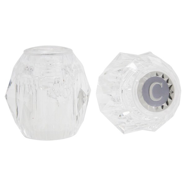Thrifco Plumbing Moen Chateau Style Faucet Handles Set, Clear Acrylic Replaces 4401559 - main
